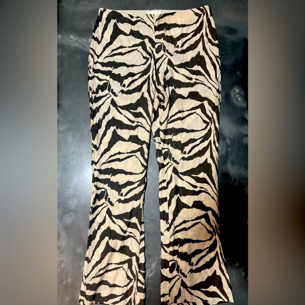 H&M Zebra Print Pants - Brown and Cream